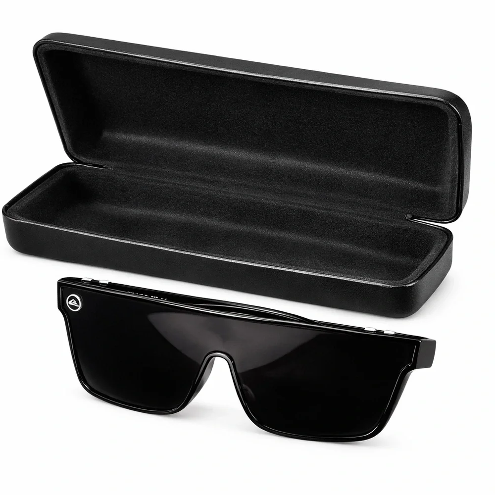 Quiksilver Black Shield Wraparound Sport Sunglasses w Case
